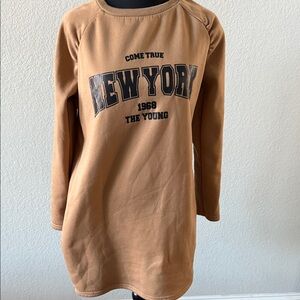 Tan Long Sleeve New York Sweatshirt